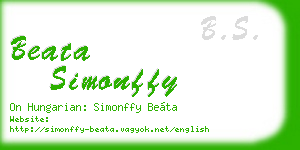 beata simonffy business card