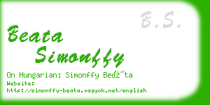 beata simonffy business card